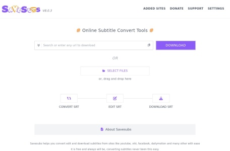 Savesubs：在线字幕转换工具